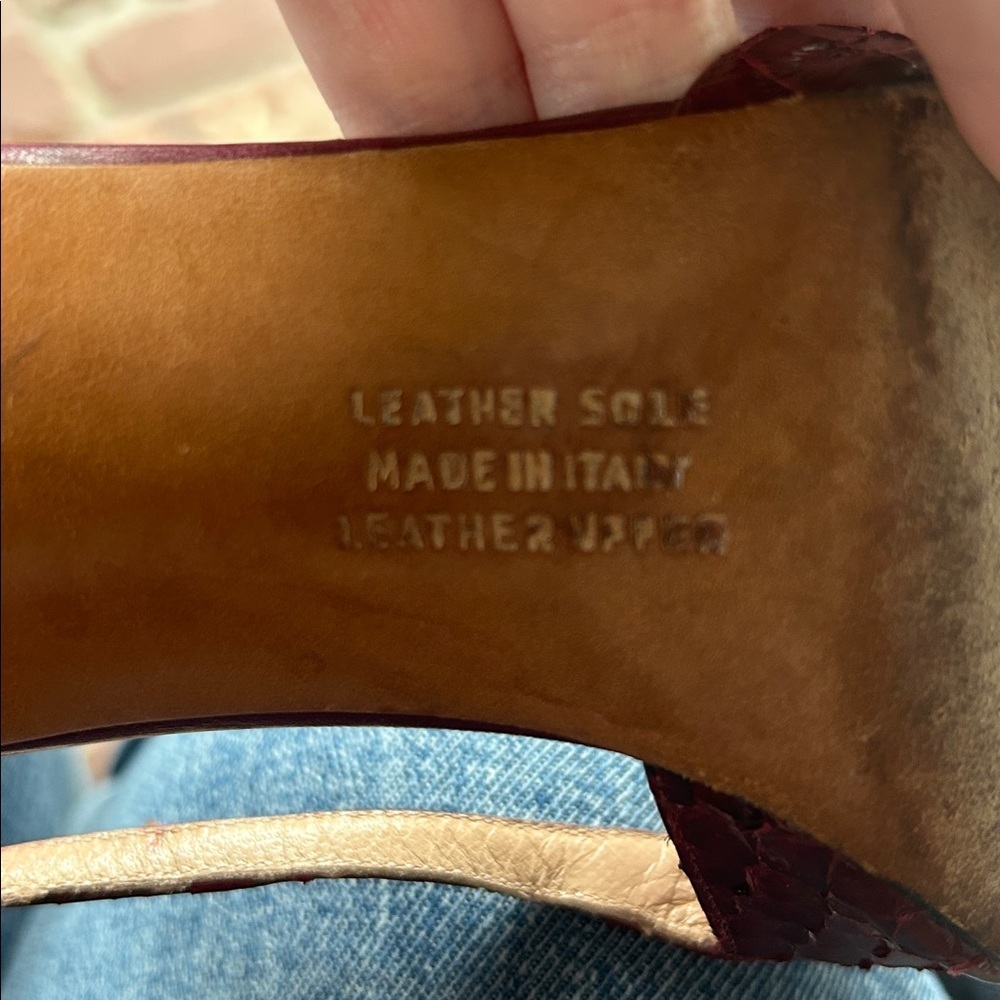 Rare Vintage Salvatore Ferragamo Snakeskin Slingback Peep Toe Heels - Picture 3 of 9